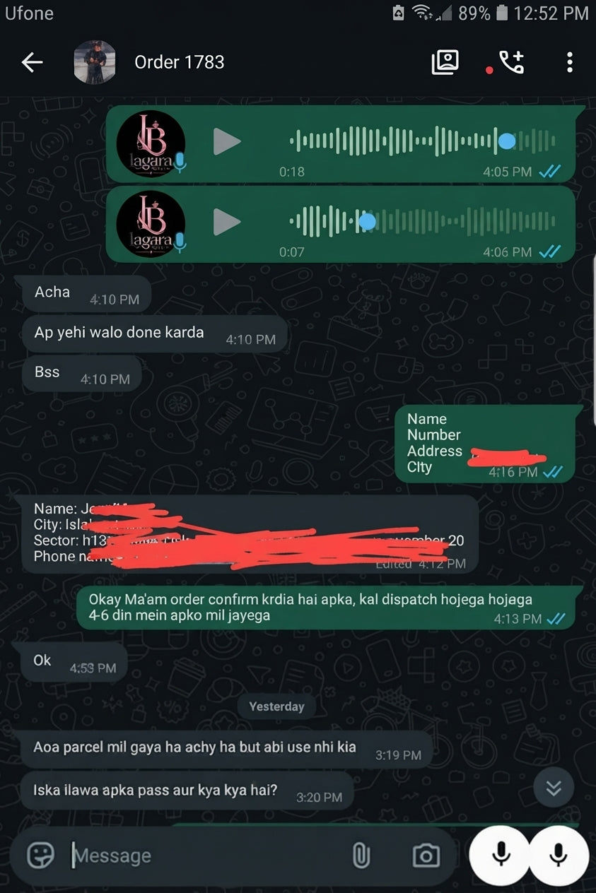 Customer review or order proof