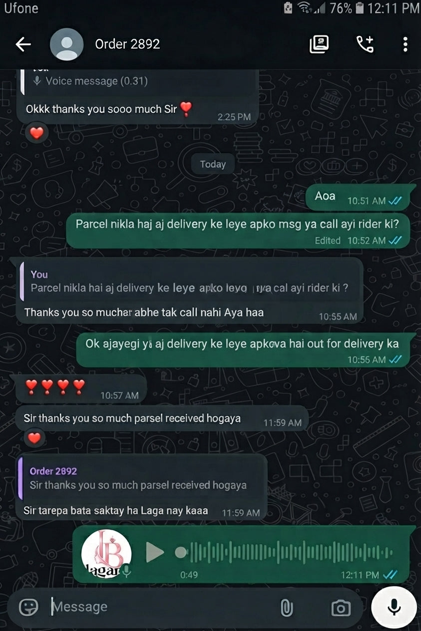 Customer review or order proof